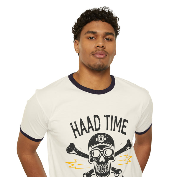 Haad Time - Unisex Cotton Ringer T-Shirt