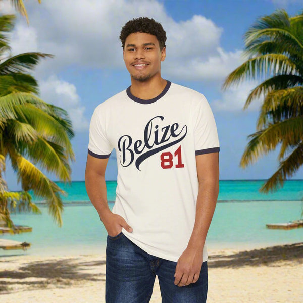 Belize 81 - Unisex Cotton Ringer T-Shirt