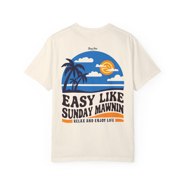 Easy Like Sunday Mawnin Reversed - Unisex Garment-Dyed T-shirt