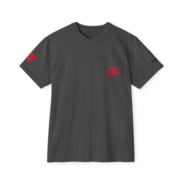 Punta Dept Red - Unisex Garment-Dyed Pocket T-Shirt