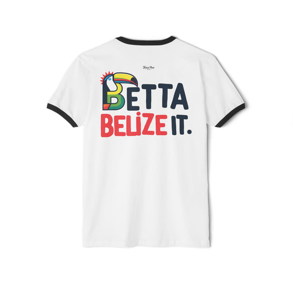 Betta Belize It Toucan Logo - Unisex Cotton Ringer T-Shirt
