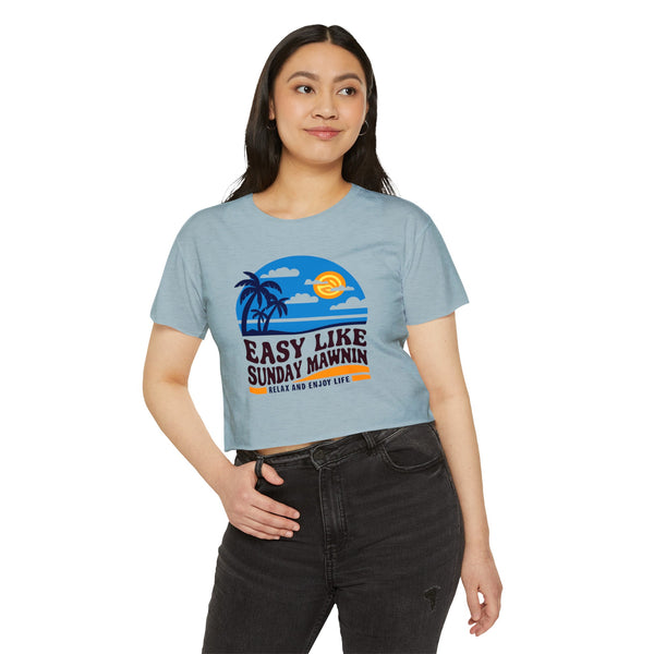 Easy Like Sunday Mawnin - Women's Festival Crop Top T-Shirt