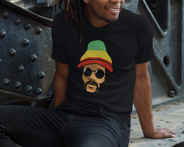 Bless Up - Fitted V-Neck Short Sleeve Tee