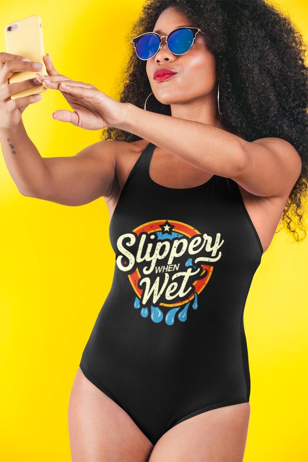 Slippery When Wet - Women's Classic One-Piece Swimsuit